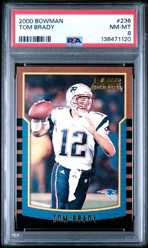 2000 BOWMAN #236 TOM BRADY ROOKIE RC PSA 8