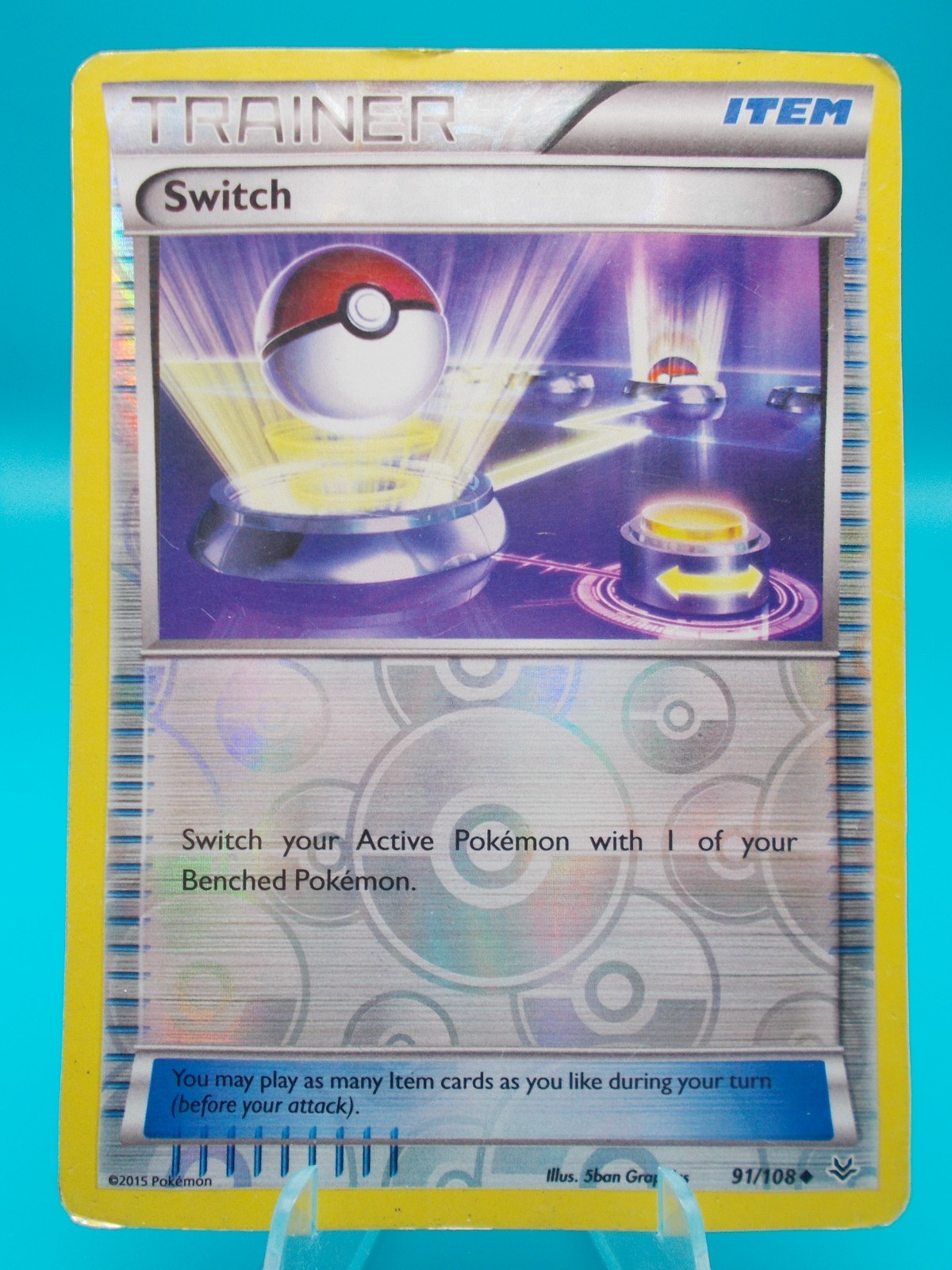 Switch 91/108 Roaring Skies Pokémon TCG Reverse Holo Lightly Played