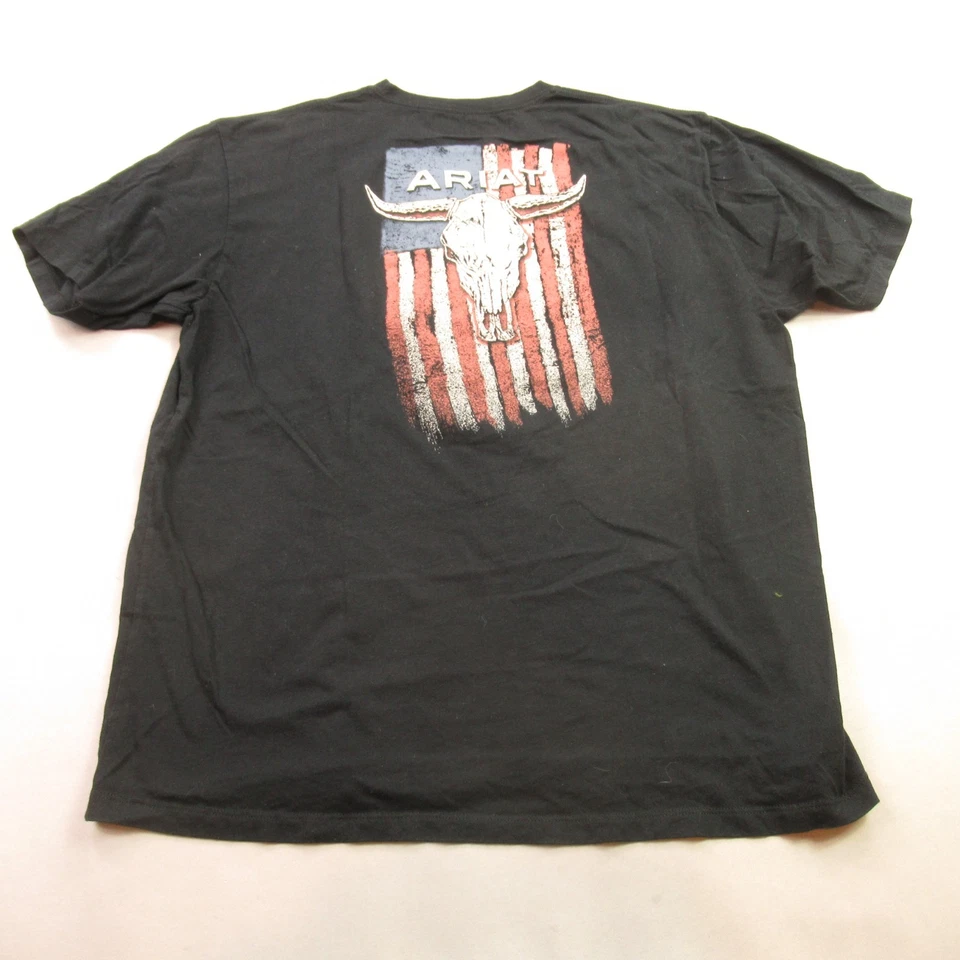 Camisa Ariat Para Hombres XL Manga Corta Cuello Redondo Exterior Ligera Informal Negra Foto 2 de 4