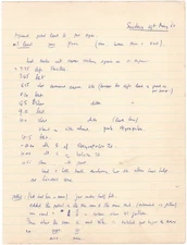 RARE Manuscript Handwritten by Francis Crick - Discoverer of Structure of DNA