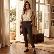 NWT Banana Republic Tapered Pull On Pant Brown Sz 14 Women Pockets Career 90