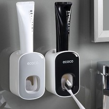 Toothbrush Holder Automatic Toothpaste Dispenser Bathroom Wall-mounted Rack
