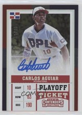 2017 Panini Contenders Draft Picks Playoff Ticket 15/15 Carlos Aguiar Auto fm5