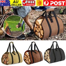 Firewood Carrier Durable Waxed Canvas Log Carrier Fire Place Wood Carring Bag