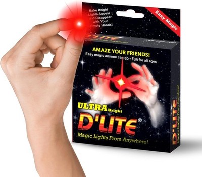 D'lite Magic Thumb Lightup Trick Set / 2 Original Amazing Ultra Regular Red