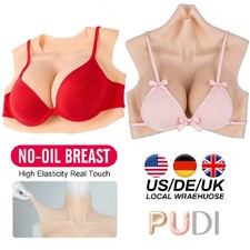 Realistic Fake Boobs For Crossdresser C-G Cup Silicone Breast Forms Breast Plate