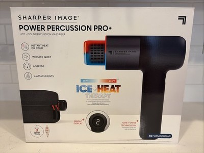 Sharper Image Power Percussion Pro+ Instant Hot & Cold Massage Therapy 6 Speeds