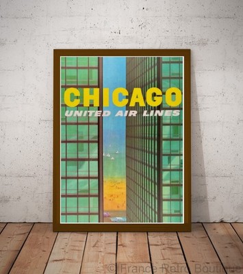 Poster Reise Poster Chicago United Air Lines