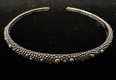 Michael Dawkins 925 Sterlingsilber granuliert verstellbar Armreif Armband 6,75''