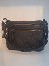 Bueno Black Shoulder Bag Zipper Accents Gold Hardware Strap Accent Women