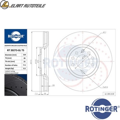 2x BREMSSCHEIBE RT 20273-GL T5 FÜR SAAB 9-3/X/Convertible 9-3X OPEL B207E 2.0L