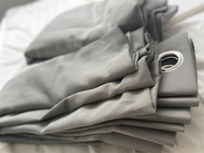 Pair (2x) John Lewis ANYDAY Eyelet Blackout Curtains Slate Grey W220xL180cm Each