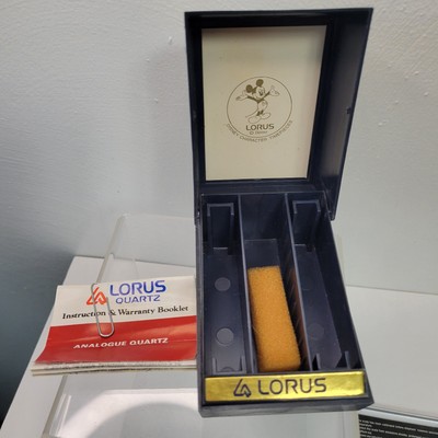 Vtg LORUS Mickey Watch Empty Box - with Instruction warranty booklet NO watch