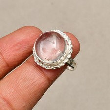 White Topaz Gemstone 925 Sterling Silver Handmade Jewelry Ring Size 7