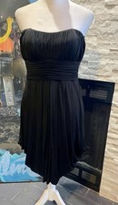 Vintage Cache Strapless Black Dress With Draping Side Panels Size 10