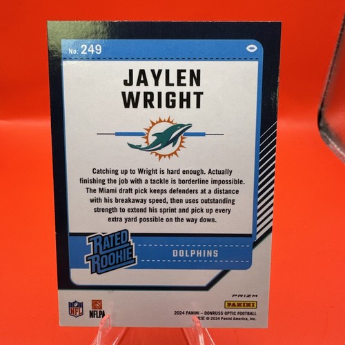 2024 Donruss Optic Jaylen Wright #249 Silver Holo Prizm Rated Rookie Card RC - Picture 2 of 2