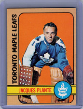 1972-73  TOPPS #24 JACQUES PLANTE TORONTO MAPLE LEAFS!!