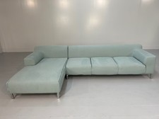 Zanotta "Greg" 5-Seat L-Shape Sofa - In Pale Blue Fabric