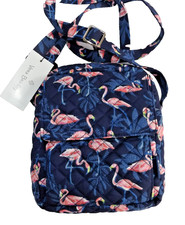 VERA BRADLEY Small Crossbody Mini Hipster Style Pink Flamingo Party Blue NWT