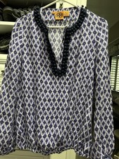 Tory Burch Women's Long Sleeve V-Neck Embroidered Size 2