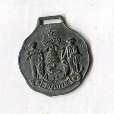 Maine ME 1914 State Seal Watch Fob AWESOME