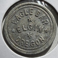 Oregon, Elgin Eagle Bar Good For 5¢ in Trade Aluminum Token 14803