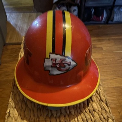 Kansas City Chiefs Red Hard Hat with Team Logo, Stripes, and Strap Suspension