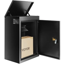 Package Delivery Box 15.4x10.6x20.5" Steel Wall-Mount Mailbox w/ Code Lock, IPX3