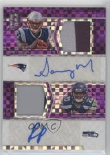 2018 Spectra Rookie Neon Purple Prizm 12/20 Rashaad Penny Dual Patch Auto 3h1
