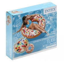 New INTEX Rainbow Sprinkle Donut 45" Tube Float Swimming Pool Tube Beach Lake