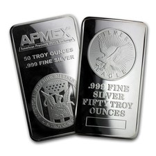 50 oz Silver Bar -  Secondary Market Brand Varies .999 Fine Silver 84.15 per troy oz