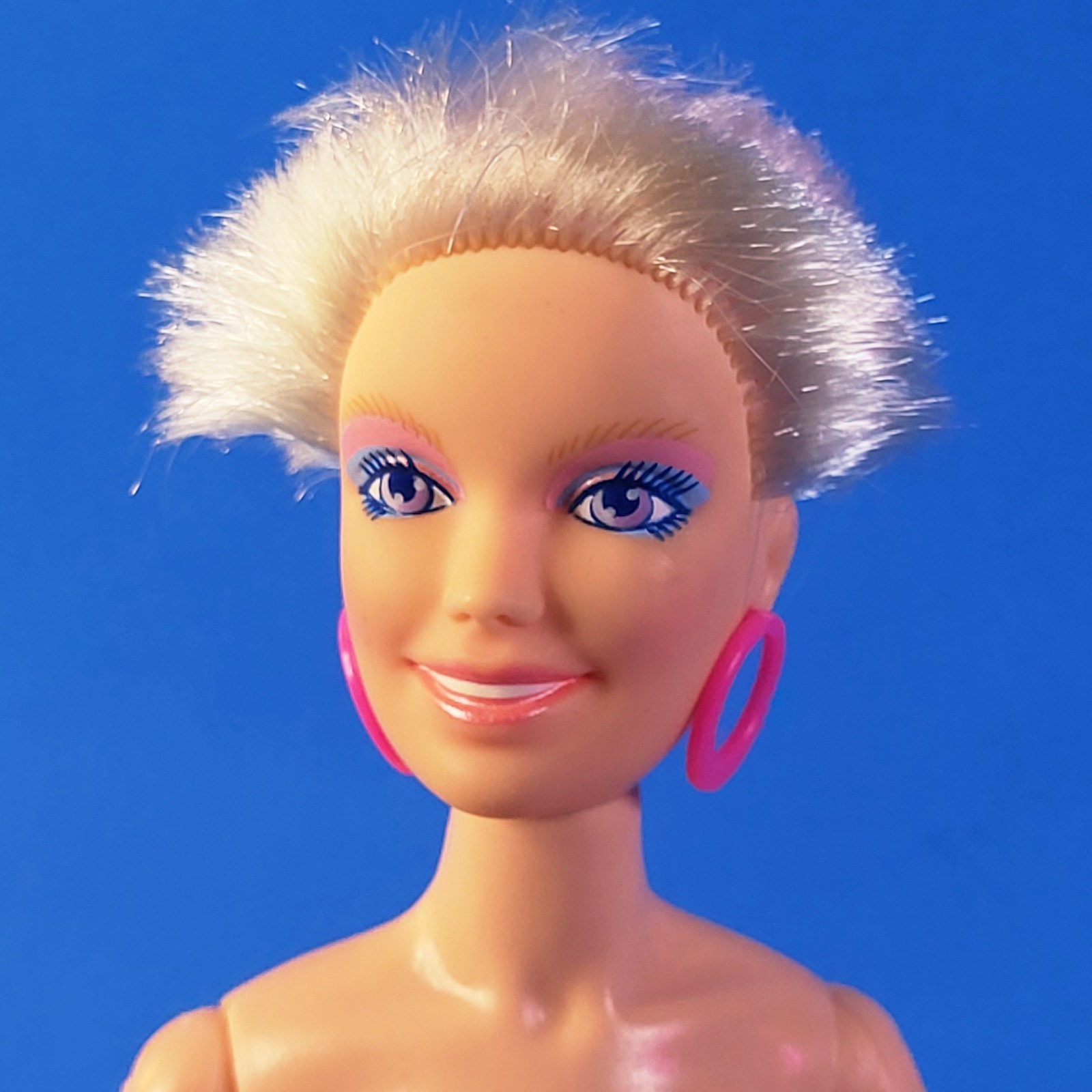Hasbro Rock N Curl Jem Doll TLC 1986 Nude Original Earrings Haircut