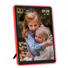 ApoloSign 9.7 inch 2K Neon Light Digital Photo Frame by Frameo Factory Restored