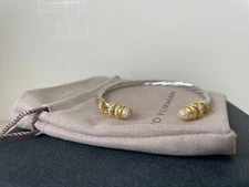 5mm Cable David Yurman Cable Buckle Bracelet 18K Gold Bezel Size Medium