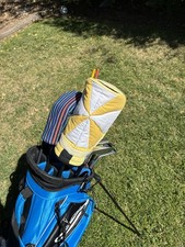Yellow/White/Black Patchwork Padded Golf Driver Barrel Head Cover