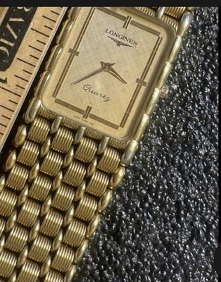 Longines Quartz Women s Vintage Dress Rectangle Gold Tone Analog Bracelet