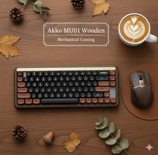 Akko MU01 65% Mechanical Keyboard Walnut RGB Wireless Hot Swap