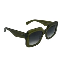 Diff Eyewear Giada Sunglasses Rectangle Chunky Olive Green Polarized Oversized