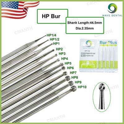 WAVE Dental Carbide Burs HP Round Head Low Speed Bur for Straight Handpiece US
