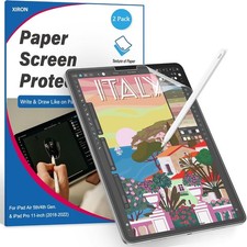 2 PACK Paper Screen Protector for iPad Air 5th/4th Gen, Anti-Glare, Matte Film