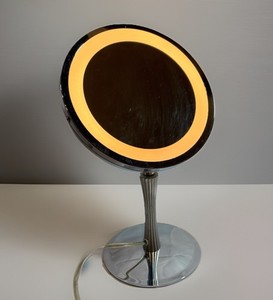 VTG Lighted Vanity Makeup Magnifying Mirror Chrome Metal