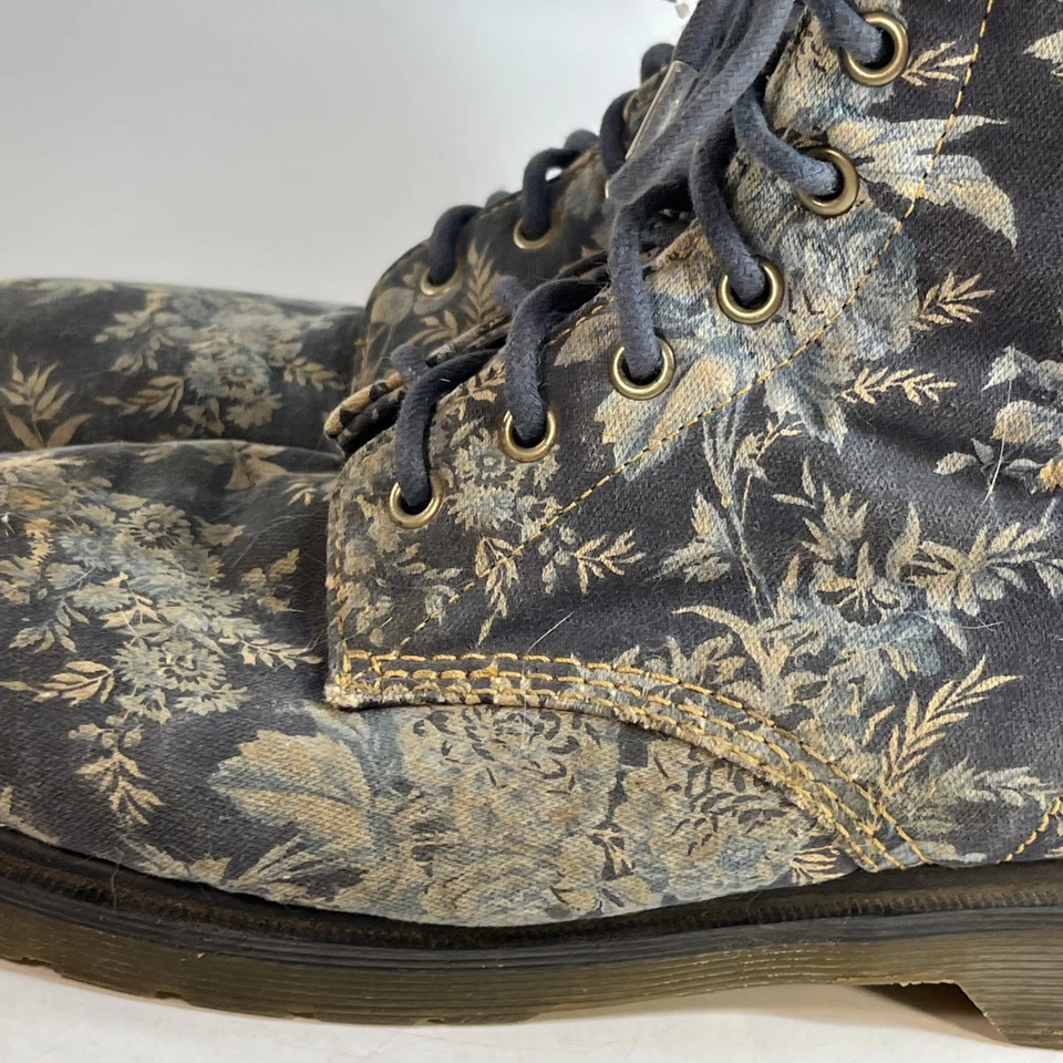 Dr Martens Air Wair Beckett Botas Florales Rojo Borgoña Para Hombre Talla 10 Docs Punk Foto 3 de 4