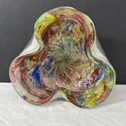 Vtg MURANO Art Glass Bowl Multi-Color Millefiori and Gold Flakes