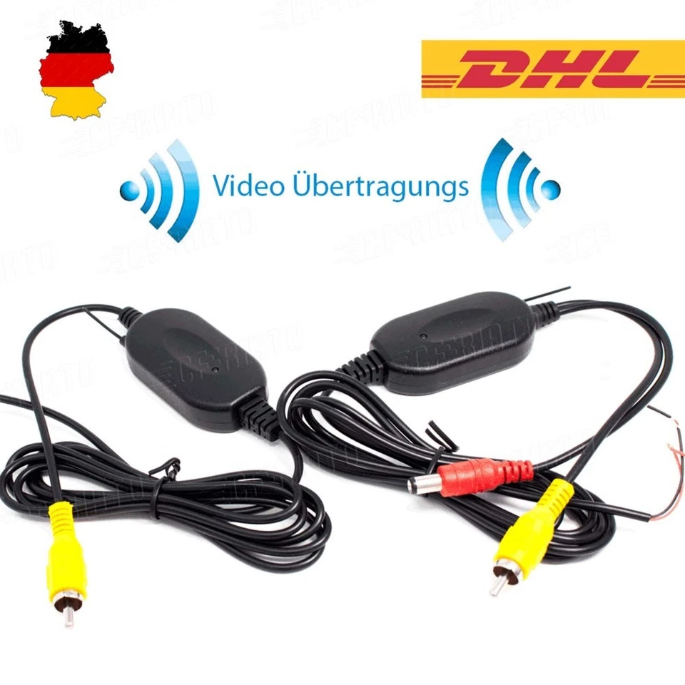 AMPRIME 2.4G 12V Wireless Rückfahrkamera Auto Funk Kabellos Transmitter Sender Empfänger