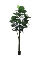 Artplants Kunstpflanze Gummibaum Bakwen, Kunststamm, GrüN, 300Cm