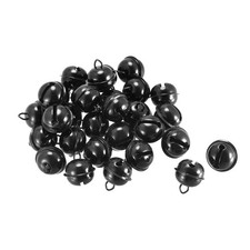 48pcs Jingle Bells 22mm Craft Bells for DIY Holiday Decoration Black