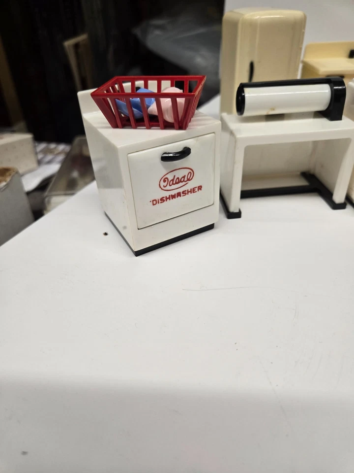 Винтажная идеальная мебель для кукольного домика стиральная машина сушилка посудомоечная машина ванная комната и кухня - Изображение 2 из 4