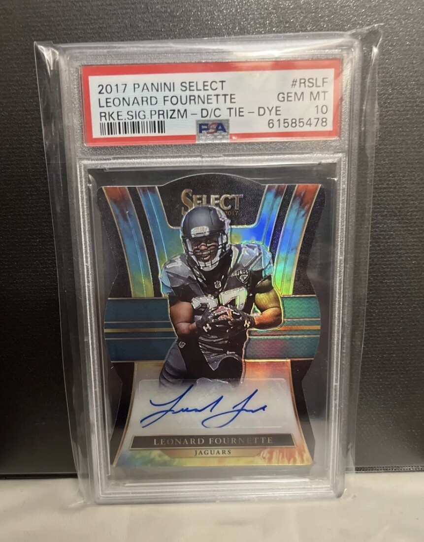 Leonard Fournette Panini Select Rookie Signatures Prizm #RSLF Tie-Dye