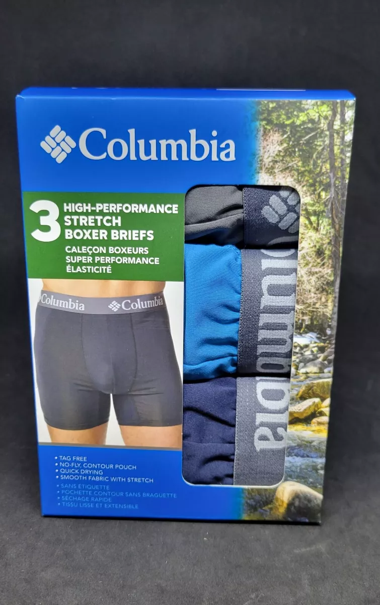 COLUMBIA 3 Pack Cotton Stretch Boxer Briefs Mens SZ Small 28"