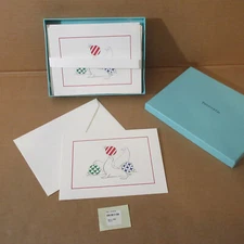 Vtg 2000s Tiffany & Co Greeting Holiday Card Set Seals Christmas Tree Ornaments